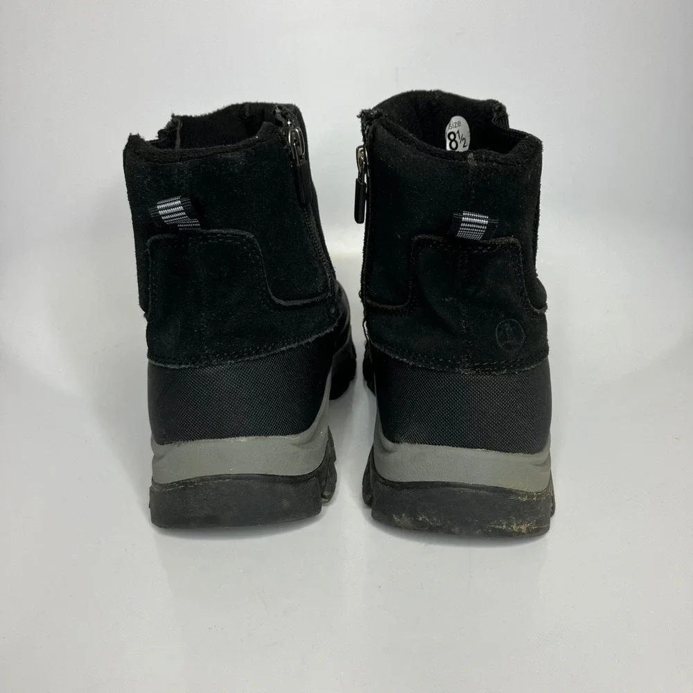 Lands' End black insulated ankle boots men's size‎ 8.5 casual minimalist winter